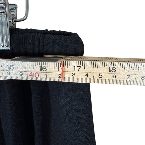 Tarse Linen Blend Wide Leg Harem Pants Black Drawstring Cropped Boho | Large - Picture 8 of 10